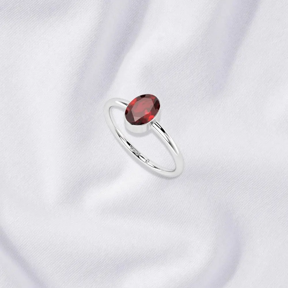 Garnet Silver Ring